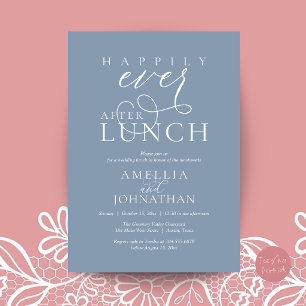 Invitation Heureux Pour Toujours Après le Déjeuner Mariage Él