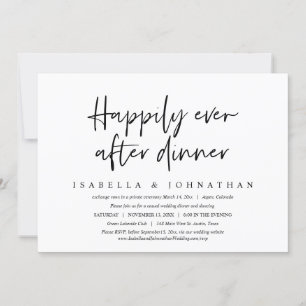 Invitation Heureux pour toujours après le dîner, Mariage en f
