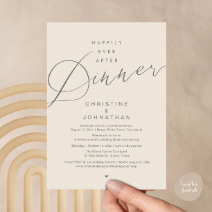 Invitation Heureux pour toujours après le dîner, Mariage roma