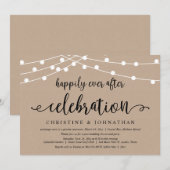 Invitation Heureux Pour Toujours, Célébration de Mariage en E (Devant / Derrière)