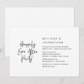 Invitation Heureux Pour Toujours, Dîner de Fête de Mariage en (Devant / Derrière)