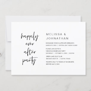 Invitation Heureux Pour Toujours, Dîner de Fête de Mariage en