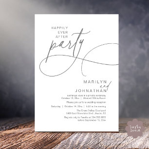 Invitation Heureux pour toujours Dîner de mariage moderne et