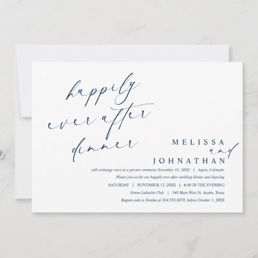 Invitation Heureux pour toujours dîner et danse  (Devant)