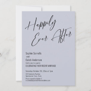 Invitation Heureux pour toujours Élégant Moderne Bleu Poussié