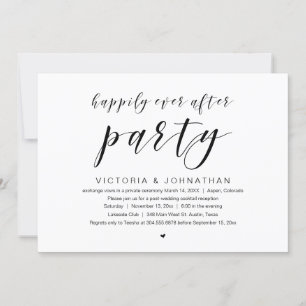 Invitation Heureux pour toujours, fête de mariage en fuite