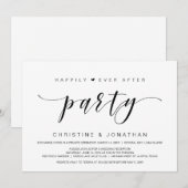 Invitation Heureux pour toujours, Fête de Mariage en Intime (Devant / Derrière)