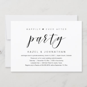 Invitation Heureux Pour Toujours, Fête de Mariage en Intime
