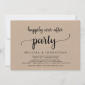 Invitation Heureux pour toujours, fête de mariage rustique en (Devant)