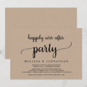 Invitation Heureux pour toujours, fête de mariage rustique en (Devant / Derrière)