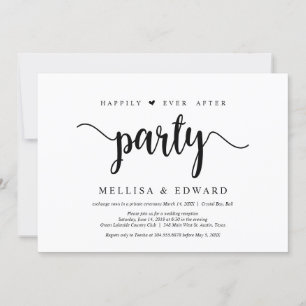 Invitation Heureux pour toujours fête rustique, mariage en fu