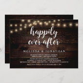 Invitation Heureux Pour Toujours, Lumière de Chaîne Rustique, (Devant / Derrière)