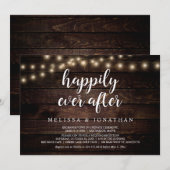 Invitation Heureux pour toujours, Lumière de corde rustique,  (Devant / Derrière)