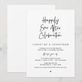 Invitation Heureux pour toujours, Mariage intime noir et célé (Devant / Derrière)