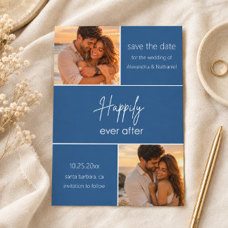 Invitation Heureux pour toujours, photo personnalisée pour an