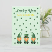 Invitation Heureux que vous fêtez les Gnomes (Debout devant)