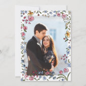 Invitation Heureux toujours après aquarelle arc floral (Dos)