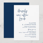 Invitation Heureux toujours après Brunch, Elopement Navy Blue (Devant / Derrière)