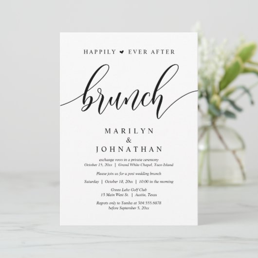 Invitation Heureux toujours après Brunch, Mariage de poste (Debout devant)