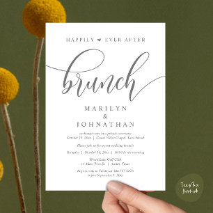 Invitation Heureux toujours après Brunch, Mariage de poste