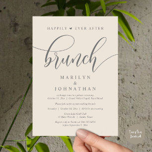 Invitation Heureux toujours après Brunch, Mariage de poste