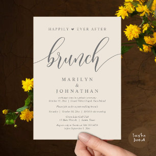 Invitation Heureux toujours après Brunch, Mariage de poste
