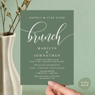Invitation Heureux toujours après Brunch, Mariage de poste