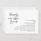 Invitation Heureux toujours après Brunch Mariage, noir et bla (Devant)