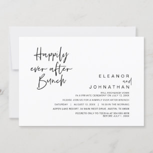 Invitation Heureux toujours après Brunch Mariage, noir et bla