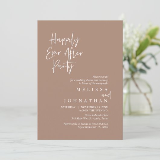 Invitation Heureux toujours après la fête, dîner Mariage Elop (Debout devant)