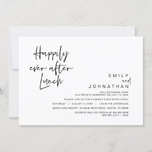 Invitation Heureux toujours après le déjeuner Mariage, noir e