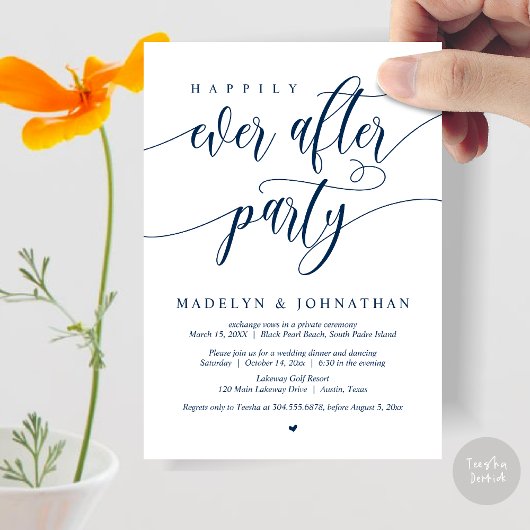 Invitation Heureux toujours après le dîner Mariage de fête, N