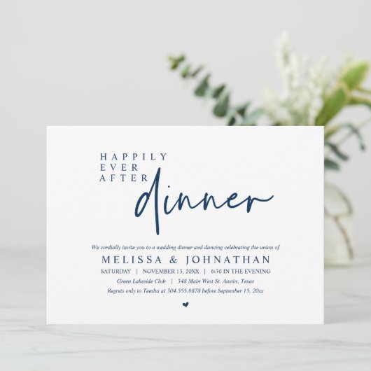 Invitation Heureux toujours après le dîner Mariage et la dans (Debout devant)
