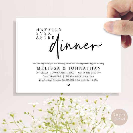 Invitation Heureux toujours après le dîner Mariage et la dans