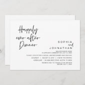 Invitation Heureux toujours après le dîner Mariage, noir et b (Devant / Derrière)