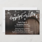 Invitation Heureux toujours après le tonneau de bois rustique (Devant)