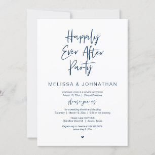 Invitation Heureux toujours après, Mariage Elopement Diner Pa