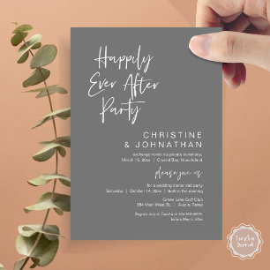 Invitation Heureux toujours après, Mariage Elopement Diner Pa