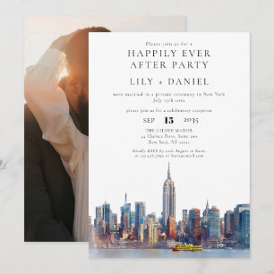 Invitation Heureux toujours après New York Photo Mariage