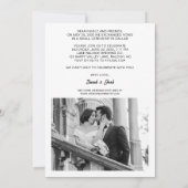 Invitation Heureux toujours après noir & blanc Bow Champagne (Dos)