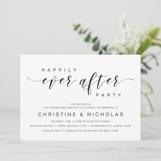 Invitation Heureux toujours après, parti Elopement Mariage (Debout devant)