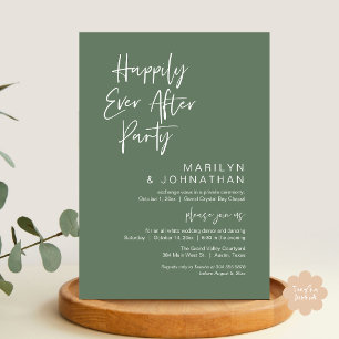 Invitation Heureux toujours après, parti Elopement Mariage
