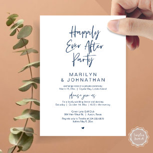 Invitation Heureux toujours après, parti Elopement Mariage