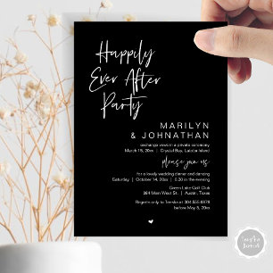 Invitation Heureux toujours après, parti Elopement Mariage