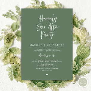 Invitation Heureux toujours après, parti Elopement Mariage