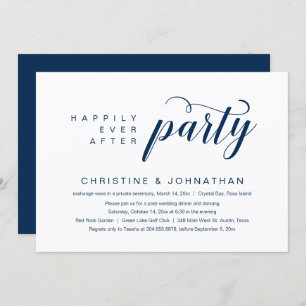 Invitation Heureux toujours après, parti Elopement Mariage