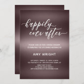 Invitation Heureux toujours après sur Rose Gold Fête des mari (Devant / Derrière)