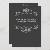 Invitation Heureux toujours après Vintage Mariage de tableau  (Devant / Derrière)