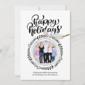 Invitation HEUREUX VACANCES PHOTO Festive moderne Robin Xmas (Devant)