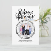 Invitation HEUREUX VACANCES PHOTO Festive moderne Robin Xmas (Debout devant)